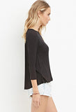 Brown Slub Knit Top